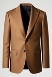 Dark Khaki Singel Breasted Peak Lapel Men's Suits