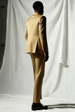 Men's Khaki Notched Lapel Single Breasted Formal Blazer