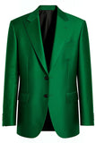 Men's Dark Green Peak Lapel Single Breasted Formal Blazer