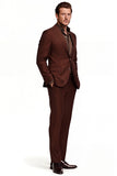 Dark Brown Single Breasted Notched Lapel Men Formal Blazer