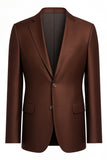 Dark Brown Single Breasted Notched Lapel Men Formal Blazer