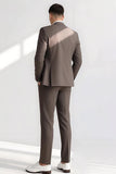 Light Coffee Peak Lapel 2 Piece Men's Suits