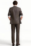 Grey Coffee 2 Piece Notched Lapel Men's Formal Suits