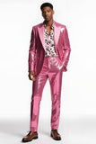 Sparkly Blush Peak Lapel 2 Piece Men's Prom Suits
