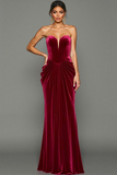Cabernet Mermaid Strapless Long Formal Dress