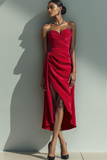 Strapless Cabernet Sheath Formal Dress
