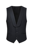 Peak Lapel 3 Piece One Button Slim Fit Black Men's Wedding Suits