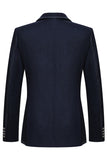 Dark Blue Double Breasted Peak Lapel Tailored 2 Piece Men's Suits