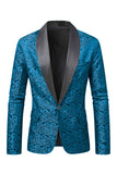 Dark Red Jacquard Shawl Lapel Men's Formal Blazer