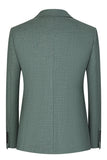 Grey Green 2 Piece Double Breasted Peak Lapel Men's Formal Suits