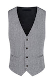 3 Piece Slim Fit Notched Lapel Men's Grey Suits