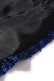 Sparkly Blue Shawl Lapel One Button Men's Prom Blazer