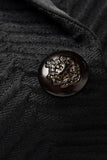 Black Striped Shawl Lapel One Button Men's Formal Blazer