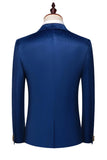 Blue Peak Lapel 2 Piece Slim Fit Prom Suits