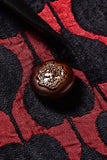 Black Red Printed Shawl Lapel Men's Formal Blazer