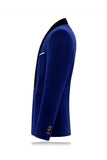 Men's Blue Shawl Lapel One Button Formal Blazer