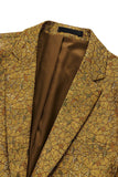 Sparkly Golden Notched Lapel Texture Men's Formal Blazer