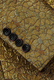 Sparkly Golden Notched Lapel Texture Men's Formal Blazer
