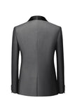 Grey Shawl Lapel Single Breasted Men's Suits