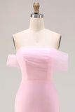 Pink 3D Flowers Off the Shoulder Mermaid Prom Dress