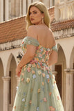 Champagn Appliqued A-Line Off The Shoulder Convertible Long Plus Size Prom Dress