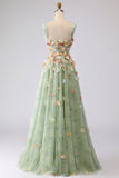 Champagne Off The Shoulder Floral A-Line Convertible Long Prom Dress