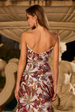 Fuchsia Mermaid Sweetheart Sequin Long Florla Prom Dress with Slit