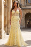 Sparkly Black Mermaid Corset Long Plus Size Prom Dress with Lace Up Back