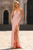 Mermaid Beaded Grey Green Backless Floral Long Prom Dress with Slit