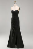 Strapless White Sheath Ruched Rehearsal Dinner Dress