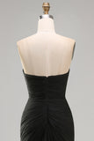 Strapless White Sheath Ruched Rehearsal Dinner Dress