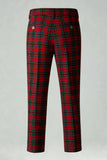 Red Black Plaid Notched Lapel 2 Piece Men's Prom Suits