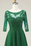 Green A Line Lace Up Back Chiffon Choir Dress with Appliques