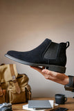 Black High-Top Casual Men's Shoes
