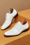 Black Lace-Up Leather Men's Wedding Shoes