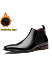 Black Slip-on Leather Men's Party Shoes