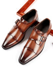 Brown Slip-On Leather Men's Party Shoes