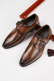 Brown Leather Slip-On Men's Wedding Shoes