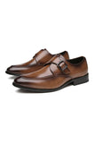 Brown Leather Slip-On Men's Wedding Shoes