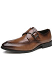 Brown Leather Slip-On Men's Wedding Shoes