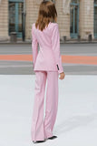Pink 2-piece Peak Lapel Double-breasted Women Suits