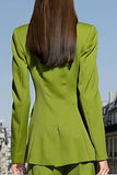Green 2-piece Peak Lapel Women Suits