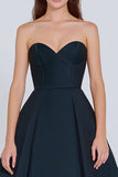 Strapless A Line Navy Long Formal Dress