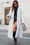 Black Faux Fur Women Long Winter Coat