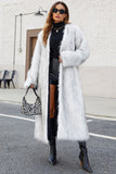 Black Faux Fur Women Long Winter Coat
