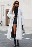 Black Faux Fur Women Long Winter Coat