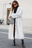 Black Faux Fur Women Long Winter Coat