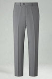 Dark Grey Straight Leg Men's Suits Pants