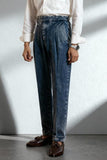 Blue Grey Straight Leg Denim Men’s Trousers