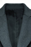 Peak Lapel Double Breasted Long Men's Grey Winter Coat